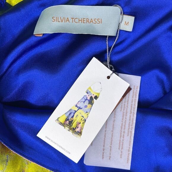NEW Silvia Tcherassi Analissa Cut Out Silk Abstract Floral Dress Medium - Picture 11 of 14